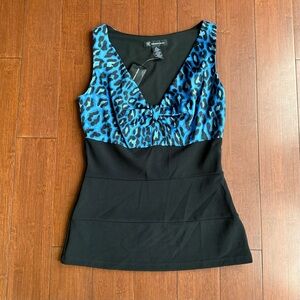 Blue Leopard Print Women's INC Top